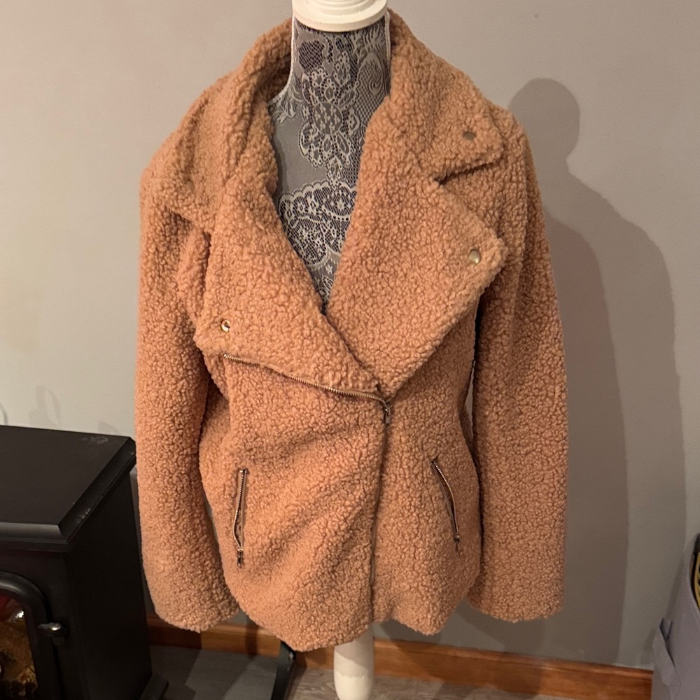 Buddy Love Women's Tan Sherpa Jacket